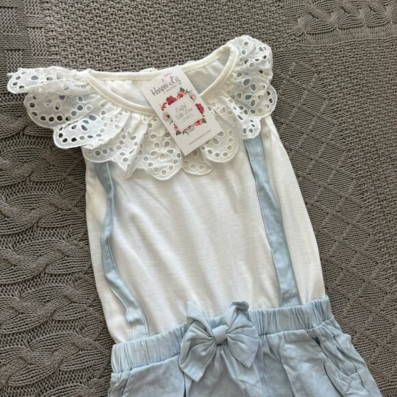 NWT Harper Liz Boutique Chambray Pinnie With Eyelet Tank ~ 120 - Picture 6 of 10